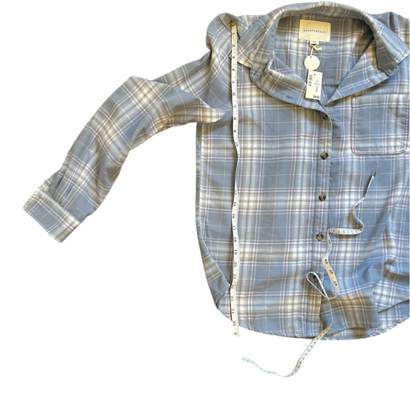 Aeropostale Super Soft Blue Plaid Flannel Short Size M New With Tags - Picture 10 of 14